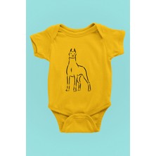 Darkhane Doberman Asaleti - Köpek Baskılı Unisex Sarı Bebek Body - Zıbın BB004