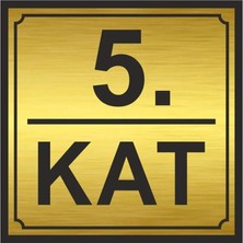 Hobishop 5.kat Metal Yönlendirme Levhası 20CM x 20CM Gold Renk