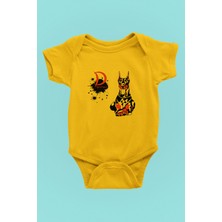 Darkhane Doberman - Köpek Baskılı Unisex Sarı Bebek Body - Zıbın BB004