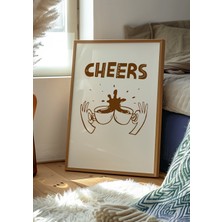Des Vu Print Cheers Kahve Posteri, Kahve Köşesi Temalı Çerçevesiz Poster