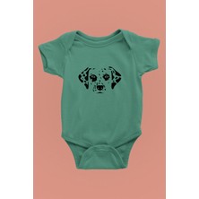 Darkhane Damalı Dalmaçyalı - Köpek Baskılı Unisex Su Yeşili Bebek Body - Zıbın BB001