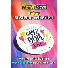 Sb Store Happy Birthday Doğum Günü Hediye Paket Süsleme Etiketi Model 88 - 96 Adet 3cm