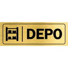 Hobishop Depo Kapı Yazısı Metal Kapı Isimliği Gold 23 x 8 cm Gold