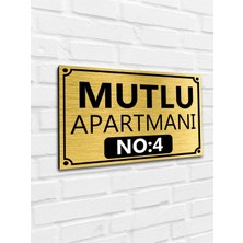 Hobishop Apartman-Site Kapı Isimliği Kapı Tabelası Gold 20X29 cm