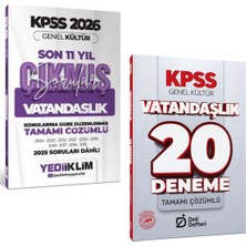 Anla Kazan Yayınları Yediiklim 2026 Kpss Genel Kültür Vatandaşlık Konularına Göre Son 11 Yıl Çıkmış Sorular & Kpss Vatandaşlık 20 Deneme Deli Defteri Yayınları Seti