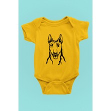 Darkhane Bull Teriyer Portre - Köpek Baskılı Unisex Sarı Bebek Body - Zıbın BB004