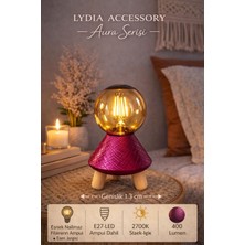 Lydia Accessory Aura Serisi Bohem Masa Lambası E27 Duy Ampul Dahil 20 cm Dekoratif Beton Başucu Abajur
