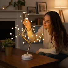 Eco Lounge Masaüstü Boncuklu Şarjlı Ağaç Lamba
