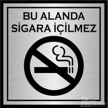 Hobishop Sigara Içilmez Levhası 16X16CM Gümüş Renk Arkası Yapışkanlı