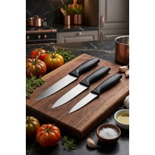 Rooc 3'lü Paslanmaz Çelik Mutfak Bıçak Seti - Ergonomik Sap