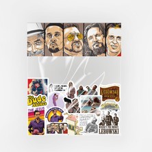 Baprile Big Lebowski Sticker Paketi 16 Parça Kaliteli Su Geçirmez Etiket Seti