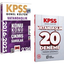 Anla Kazan Yayınları Yargı 2026 Kpss Vatandaşlık 2016-2026 Konu Konu Çıkmış Sorular & Kpss Vatandaşlık 20 Deneme Deli Defteri Yayınları Seti