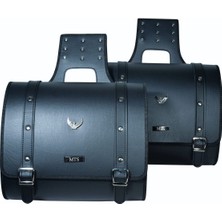 Mts Deri Heybe Yan Çanta Ikili (Siyah)