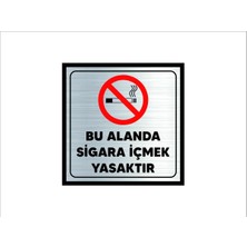 Hobishop Gümüş Rengi Metal  Sigara Içilmez Yazısı