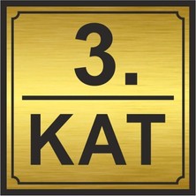 Hobishop 3.kat Metal Yönlendirme Levhası 20CM x 20CM Gold Renk