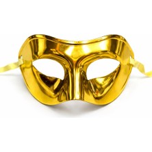 SHC4200 Metalize Parlak Parti Maskesi Altın Gold Renk 16X7 cm