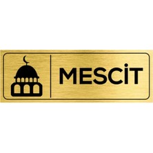 Hobishop Mescit Kapı Yazısı 23CM x 8cm Metal Kapı Isimliği Gold