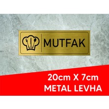 Hobishop Mutfak Yazılı ve Logolu Gold Metal Levha 20 x 7 cm