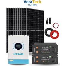 Tsm Veratech Bağ Evi Solar Paketi 5500W Güneş Paneli, 8kw Inverter, 10KW Lityum Batarya