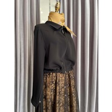 Meram Butik Hale Çiçekli Tüllü Etekli Takım - Siyah - 2