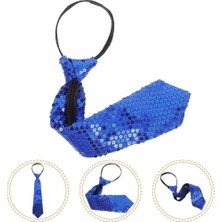 Shopwave Mavi Pul Payetli Işıltılı Parti Kravatı 33 cm