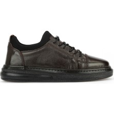 Ziya, Erkek Hakiki Deri Sneaker 161423Z79 Kahve