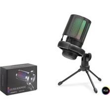 Shopwave Profesyonel Gaming Rgb Mikrofon 192 Khz / 24 Bit Type-C - Siyah ME6S