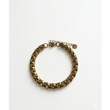 Diba Avm 14K Gold Renk 316L Çelik Bileklik Kadın Kalın Zincir Bileklik 14K Kaplama Bileklik Paslanmaz Çelik Kadın Bileklik Ayarlanabilir Gold Bileklik Modern Trend Kadın Takı Günlük Şık Bileklik