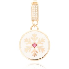 Berk Mücevherat 14 Ayar Altın Taşlı Kar Tanesi Kolye Ucu