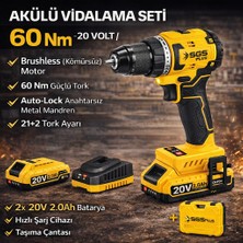 SGS5529 Akülü Vidalama Seti 60 Nm 20 Volt 2*2.0 Ah