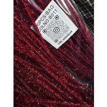 B011 Kod Mutkin Şönil 100 Lü Simli Kırmızı Renk  30 cm -🛍️ Yoğun Tüylü Hobi Çubuğu El Işi 100 Lü Paket💐