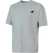 New Balance Nb Lifestyle Men Tshirt MNT1537-AG Gri Tişört