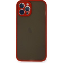 AyrStore Iphone 12 Pro Max Kılıf Montreal Silikon Kapak - Kırmızı