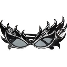 Eco Lounge Taşlı Siyah Alev Parti Gözlüğü