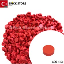 LEGO Yedek Parçalar: 100 Adet 1x1 Tile Round Yuvarlak Fayans Parçası,  Mercan Rengi (Coral )