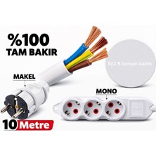 3x2.5 Borsan Kablo +Makel Fiş +Mono Priz El Yapımı