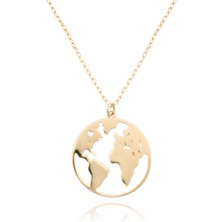 Berk Mücevherat 14 Ayar Altın Dünya Kolye