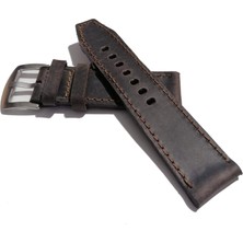 Fado..fosil  & Her   Saate   Uyumlu Hakiki   Grizi   Deri   Saat Kordonu  24  mm  ( 474 )