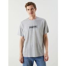 Lc Waikiki Yeni Sezon Bisiklet Yaka Baskılı Penye Erkek Tişört