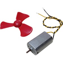 Devre Dünyası 15CM Kablo Lehimli Dc 3-6V Motor ve Pervane Seti Hobi Oyuncak Elektrik Deney Motoru