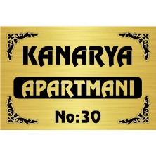 Hobishop Apartman Isimliği 20X30 Gold Metal Levha