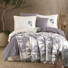 Clasy %100 Pamuk Battaniyeli Nevresim Takımı Çift Kişilik Arvona V2 Antrasit