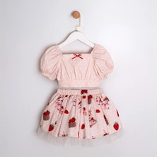 Cumino Kız Çocuk Fiyonk Detaylı Bluz Etek Takım