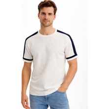 Cazador Triko Bisiklet Yaka T-Shirt Erkek 34045 Ekru