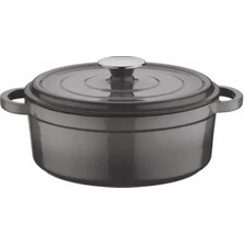 Olika Iron 24 cm Demir Döküm Basık Tencere Gri