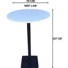 Çağlar Metal Bistro Masa Sandalye Seti 70 cm Tabla 107 cm Kokteyl Masası Kafe Balkon Seti