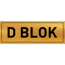 Hobishop D Blok Yazılı Gold Metal Levha 20 x 7 cm