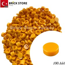 LEGO Yedek Parçalar: 100 Adet 1x1 Tile Round Yuvarlak Fayans Parçası,açık Turuncu ( Bright Light Orange)