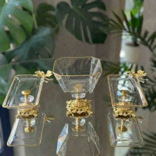 Lüks 3 Parça Kelebekli Sunum ve Servis Seti -Tabak -Kase