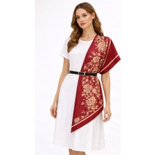 Edirne Lavanta Edirne Kırmızısı Uzun Fular 45*145CM Model-1